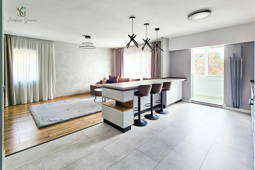 Mobilat si utilat lux cu finisaje moderne, 3 camere decomandate, St. Sitarului