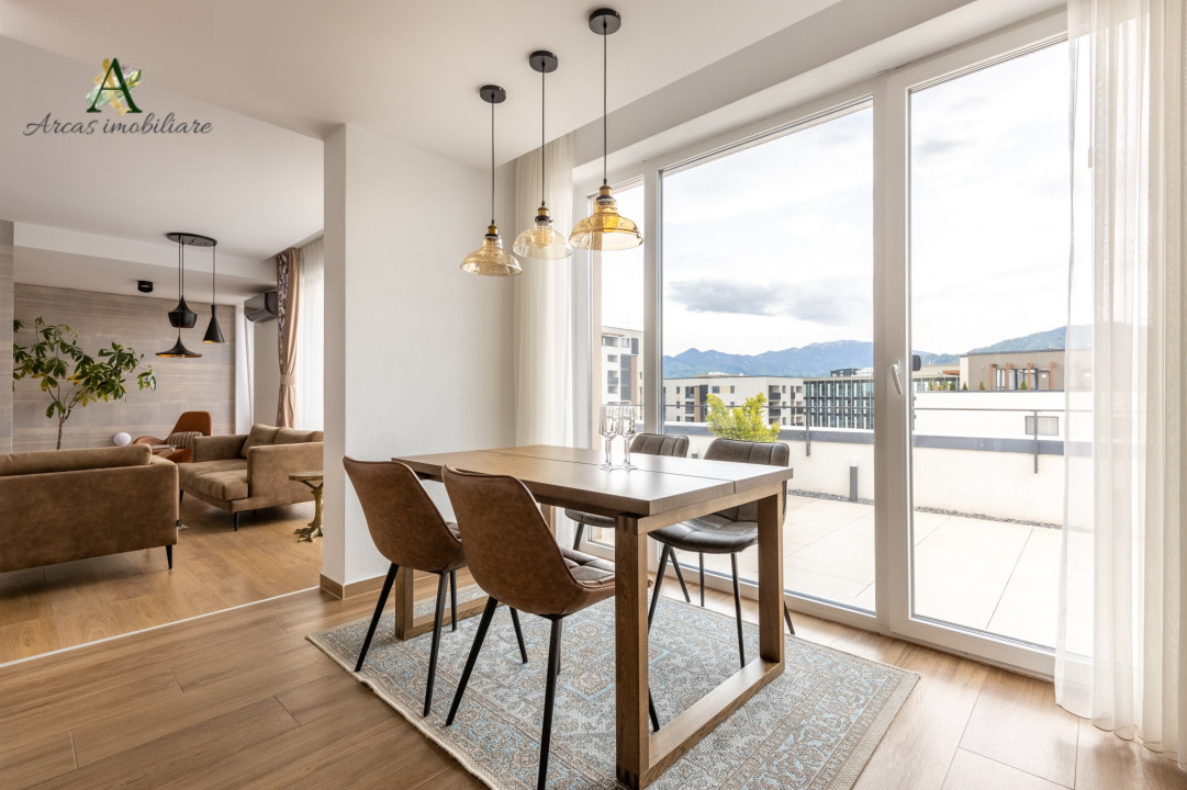 Penthouse superb cu 3 camere,Kasper, zona Coresi, de inchiriat